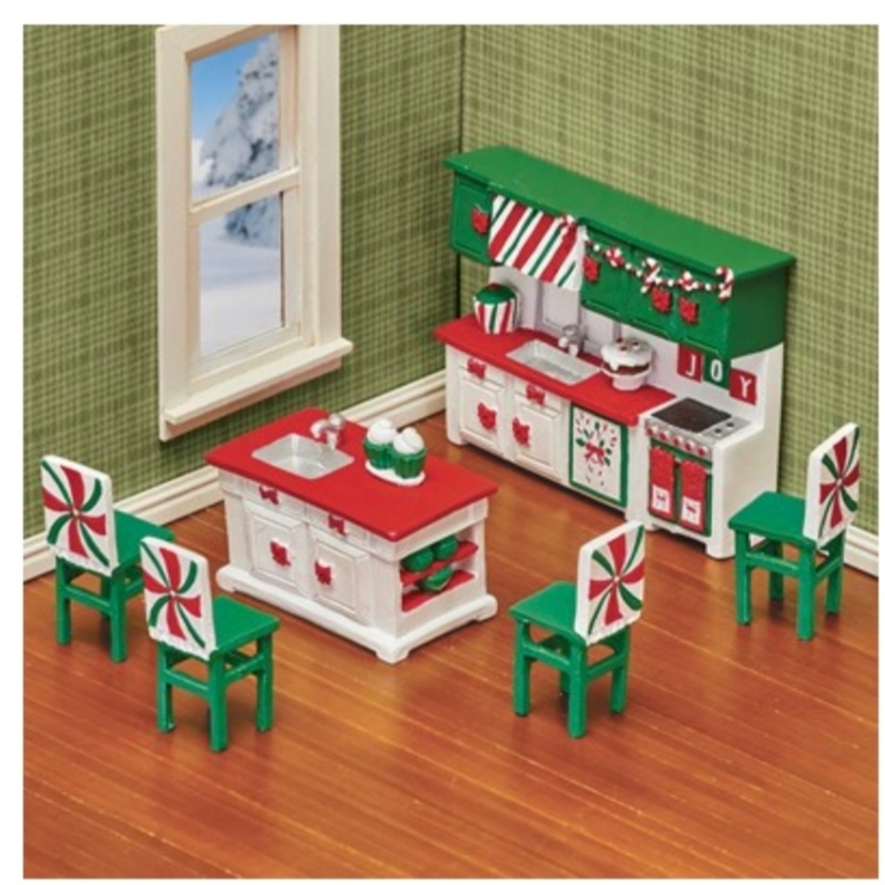Miniature Holiday Kitchen 6 Pc. Set Hand-Painted Ceramic Resin NWT 2021 RETIRED